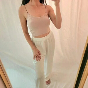 Free people intimately nude strap crop top scoop neck layer basics yoga lounge